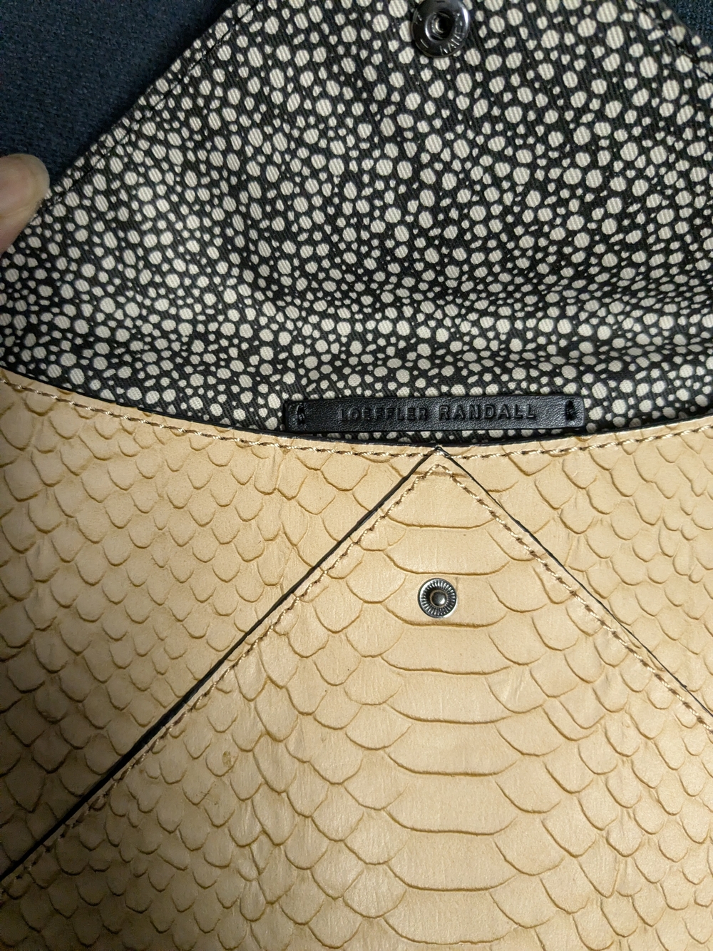 Loeffler Randall Yellow Snake-Embossed Envelope Clutch - Women Bags - Picture 2 of 5